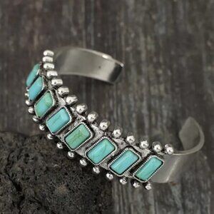 NWOT Western inspired Cuff Bracelet  using 8 faux Turquoise stones